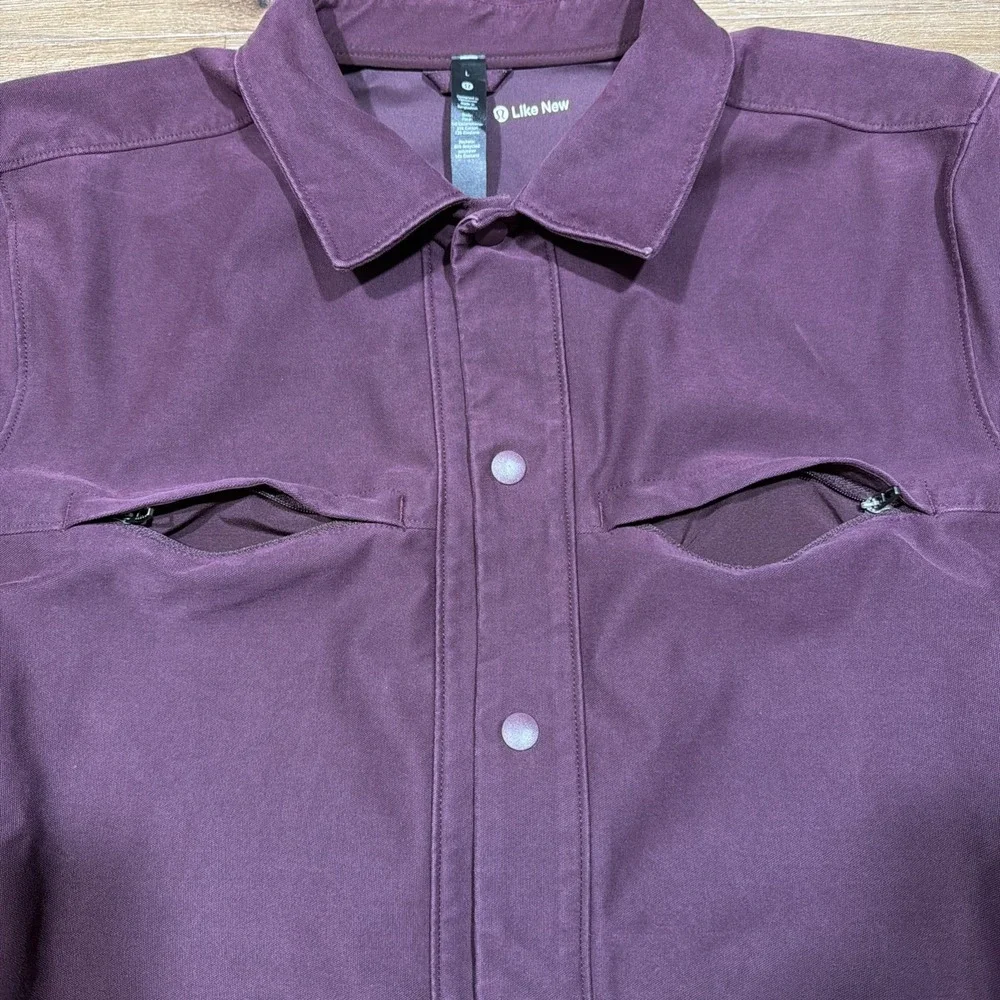 Lululemon Men's LARGE City‎ Excursion Snap Jacket LM3CZGS Plum Cassis Burgundy L